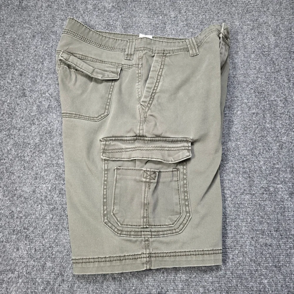 UNIONBAY Mens Messenger Cargo Shorts Size 34 Sage Green Khaki Outdoor Hiking EUC